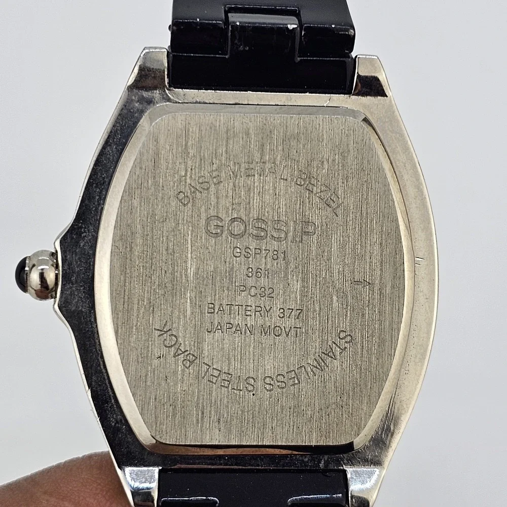 Gossip Watch Women 38MM White Dial Date Black Bands 6.5